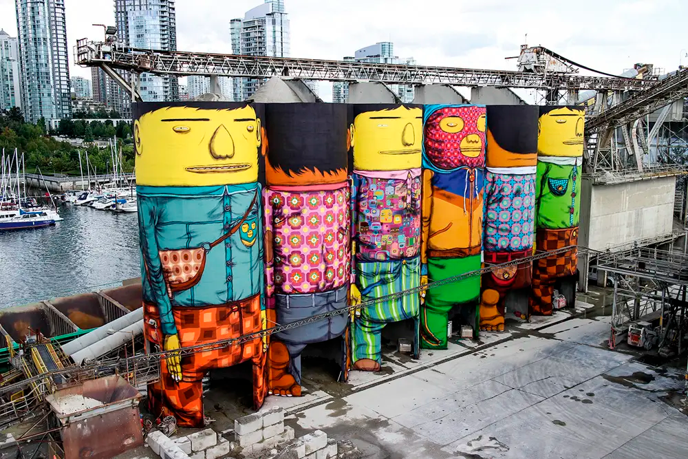 Mural em Tóneis de Os Gêmeos na Bienal de Vancouver, no Canadá.