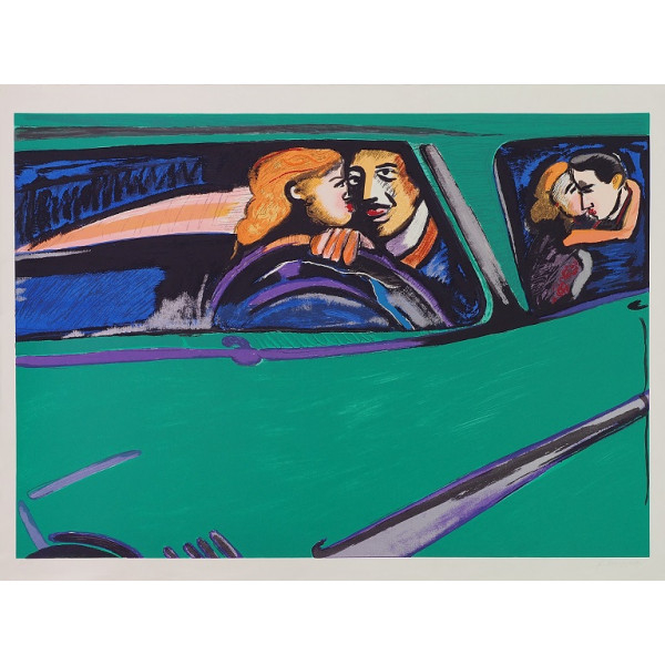 Rubens Gerchman - Namoro no carro verde - Serigrafia