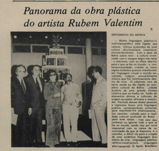 Matéria de Rubem Valentim no Jornal Distrito Federal 